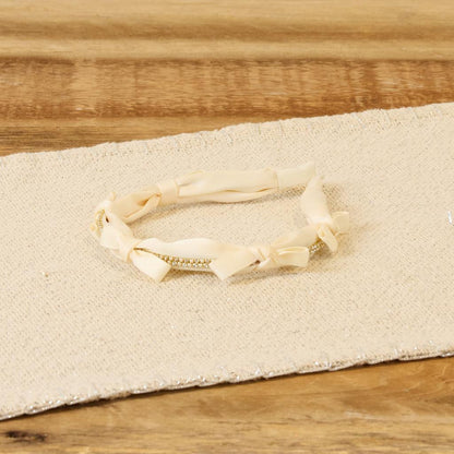 Cracker Barrel 2 Pack Ivory And Tan Bling with Bows Headbands