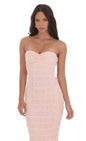 Lucy In The Sky Smocked Strapless Maxi Dress in Pink