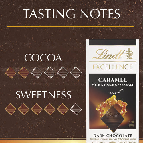 Lindt Chocolate Caramel with a Touch of Sea Salt Dark Chocolate EXCELLENCE Bar (3.5 oz)