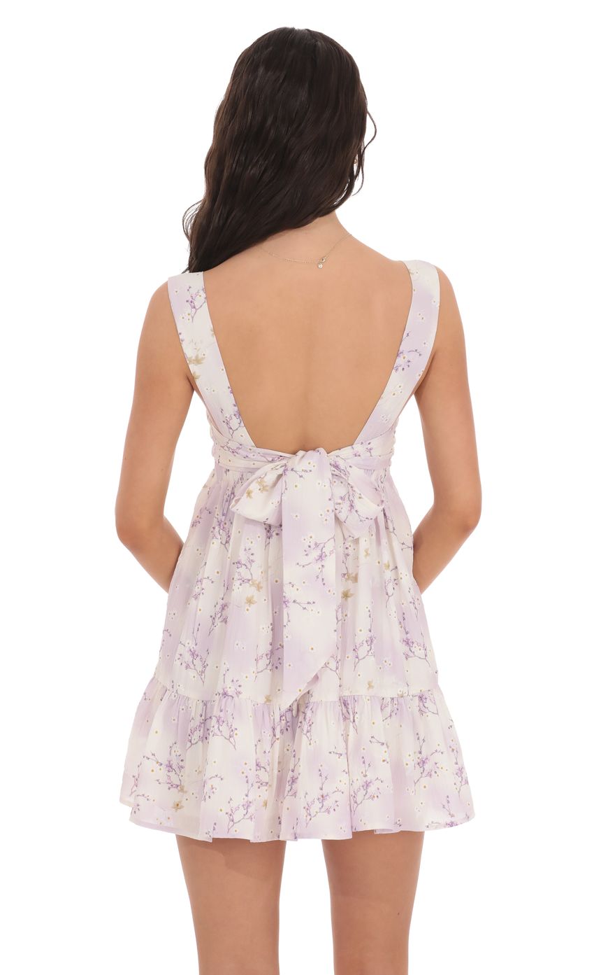 Lucy In The Sky Floral and Bird Babydoll Dress in White