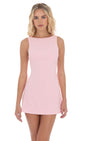Lucy In The Sky High Neck Back Bow Dress in Pink