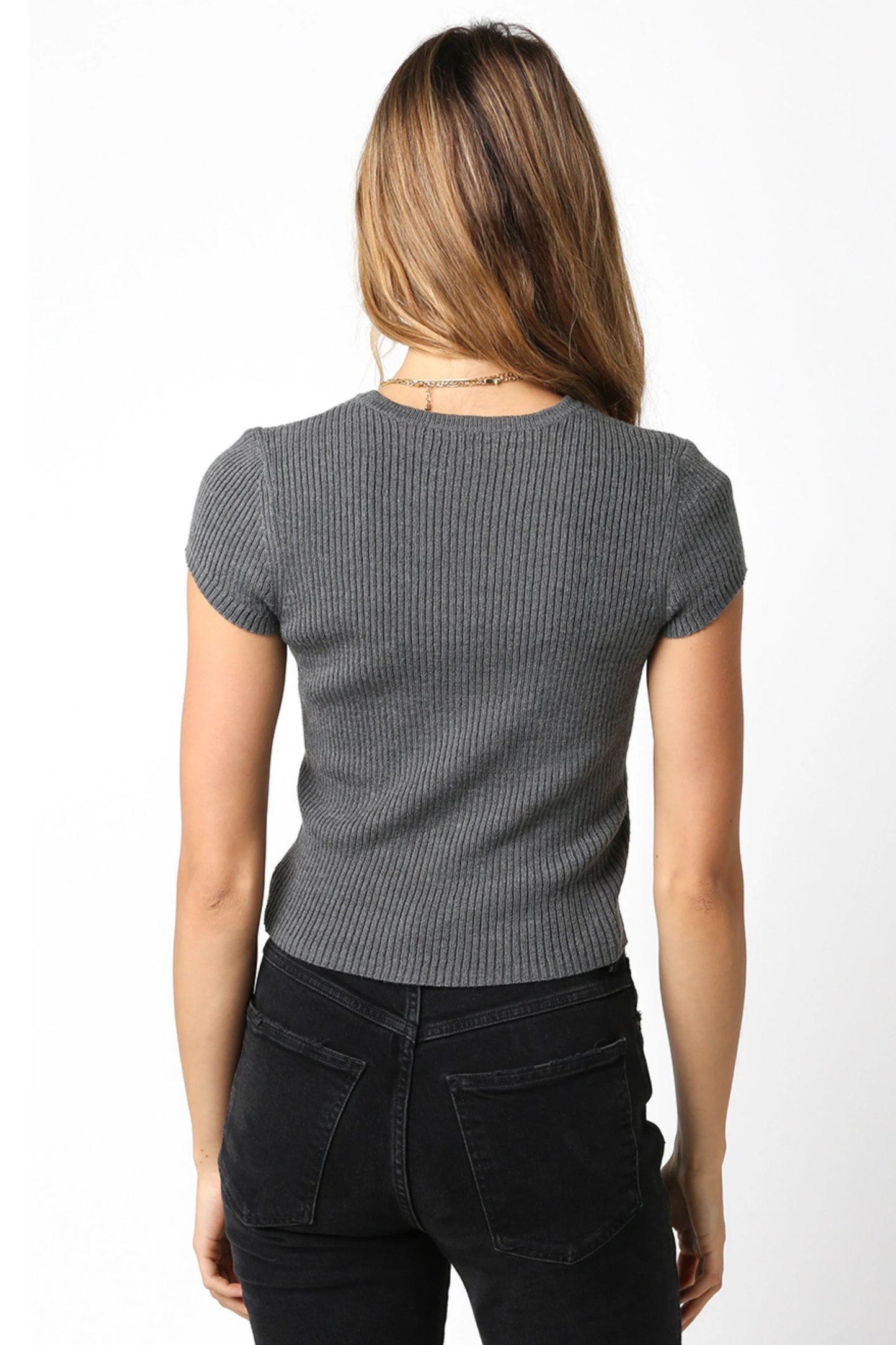 Ruby & Jenna Women's Short Sleeve Sweater Top