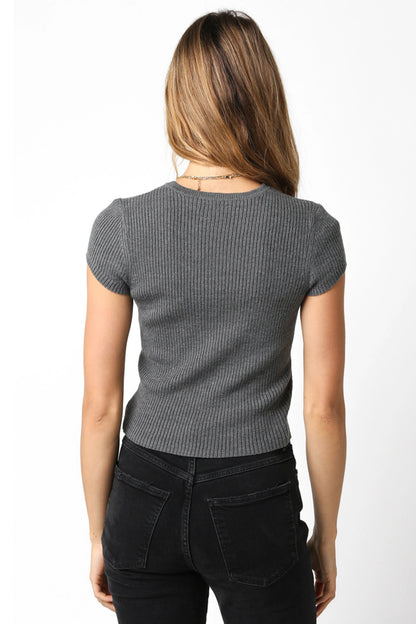 Ruby & Jenna Women's Short Sleeve Sweater Top