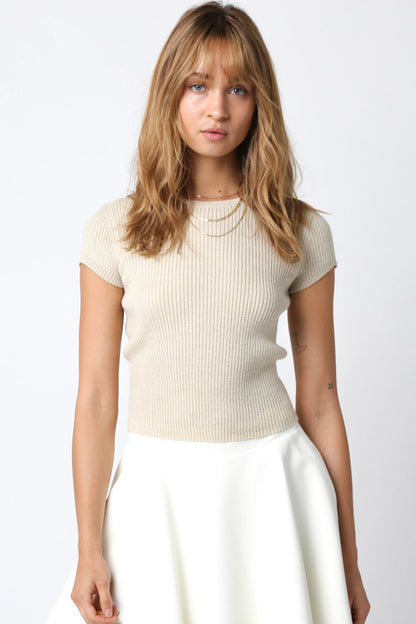 Ruby & Jenna Women's Short Sleeve Sweater Top