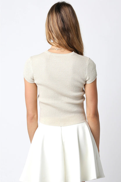 Ruby & Jenna Women's Short Sleeve Sweater Top