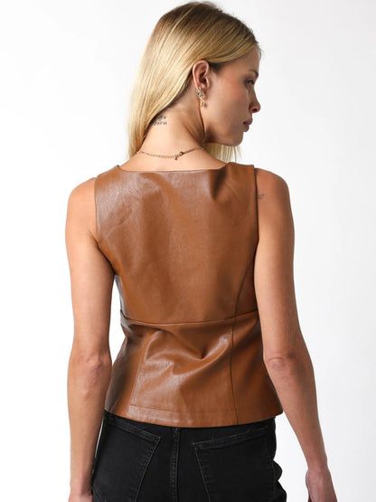 Ruby & Jenna Women's Zip Front Vest Top