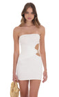 Lucy In The Sky Conch Cutout Bodycon Dress in White