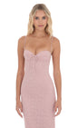 Lucy In The Sky Lace Open Back Maxi Dress in Dusty Rose