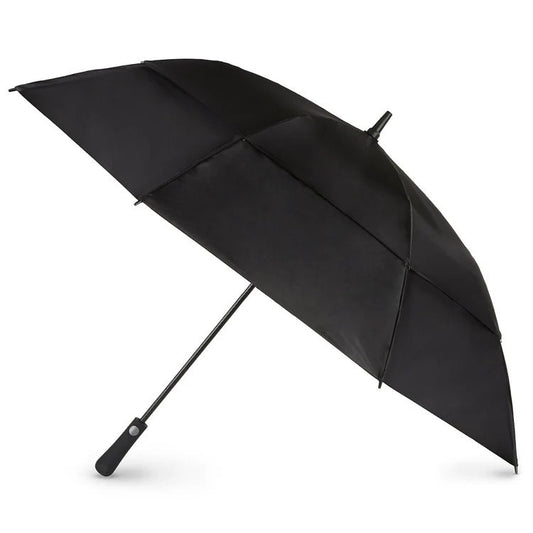 Totes Men's Recycled Golf Size Auto Open Vented Stick Umbrella with Sunguard Technology