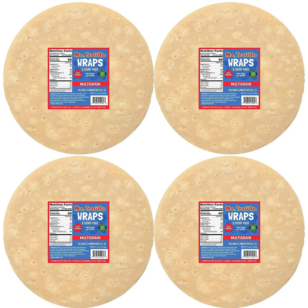 Mr. Tortilla 4 Net Carb Wraps - Multigrain 32 Wraps