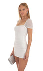 Lucy In The Sky Ruched Bodycon Dress in White