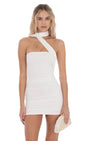 Lucy In The Sky Scarf Wrap Bodycon Dress in White