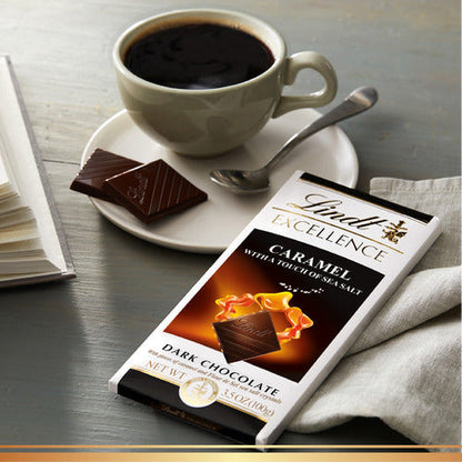 Lindt Chocolate Caramel with a Touch of Sea Salt Dark Chocolate EXCELLENCE Bar (3.5 oz)