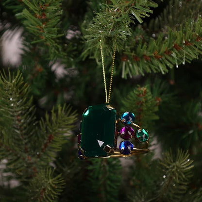 Cracker Barrel Faux Emerald Ring Ornament