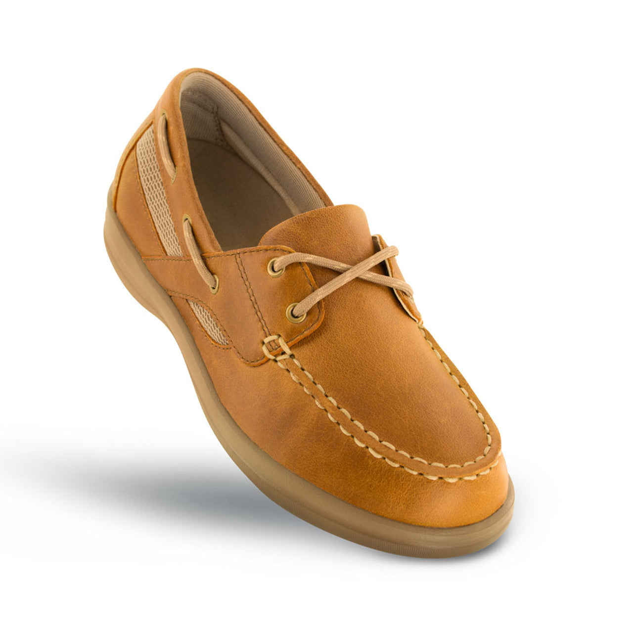 Apexfoot Women's Boat Shoe Petals Sydney - Camel - Wide (D)