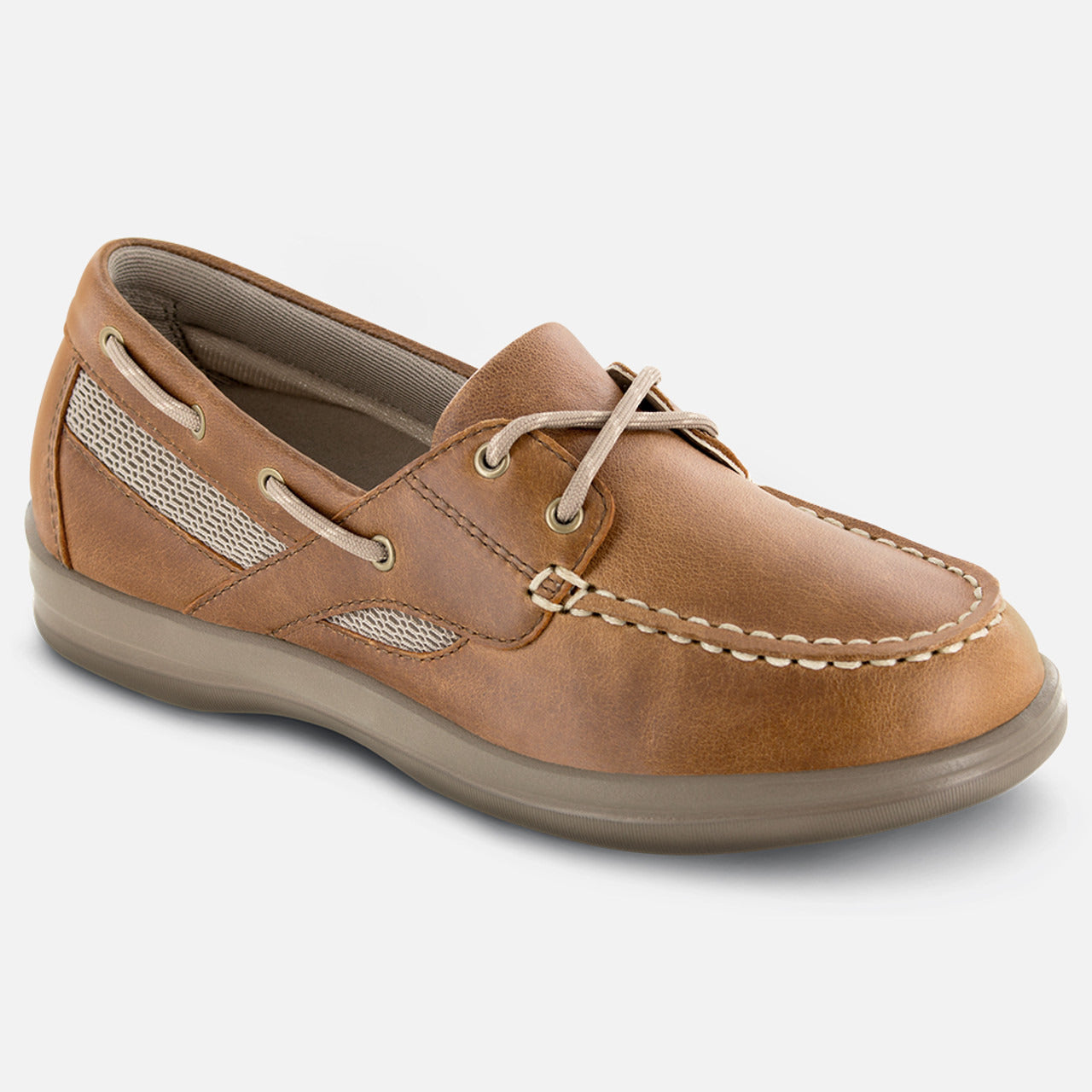 Apexfoot Women's Boat Shoe Petals Sydney - Camel - Wide (D)