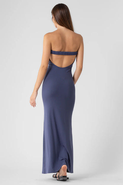 Ruby & Jenna Women's Rib Front Twist Tube Dress