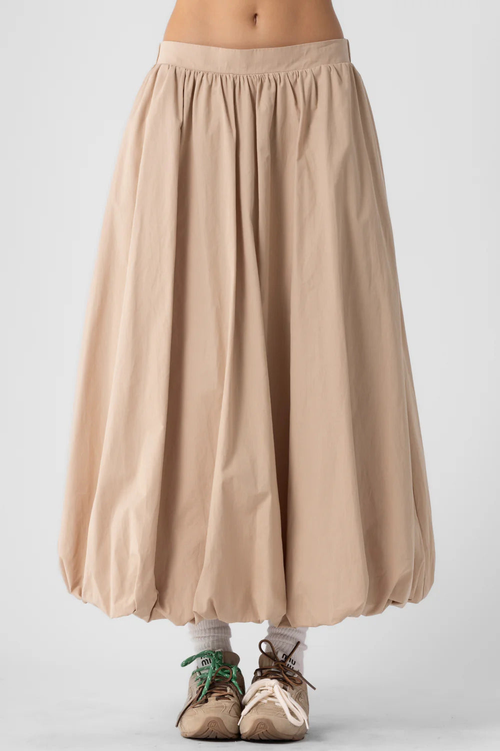 Ruby & Jenna Women's Ballon Hem Maxi Skirt
