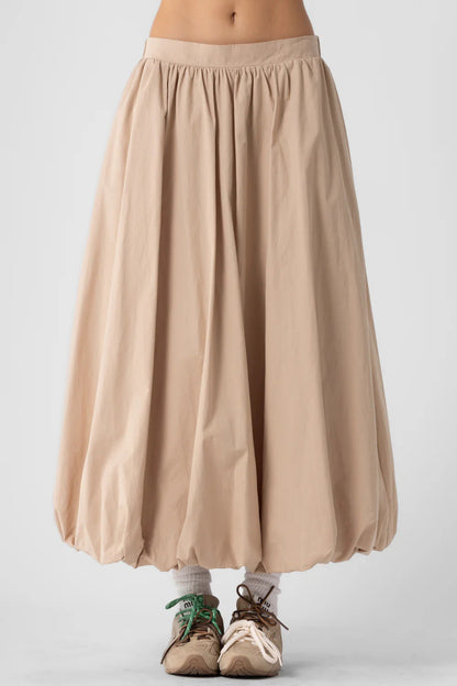 Ruby & Jenna Women's Ballon Hem Maxi Skirt