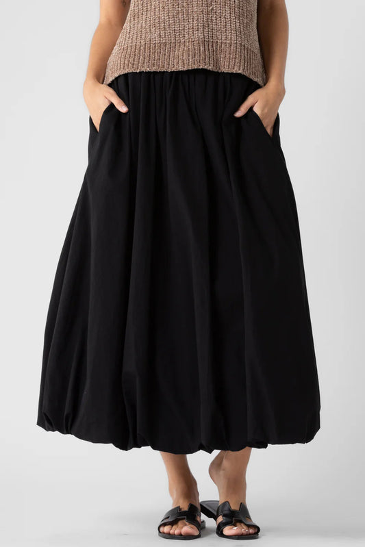 Ruby & Jenna Women's Ballon Hem Maxi Skirt