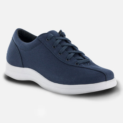 Apexfoot Women's Ellen Casual Shoe - Navy Canvas - Wide (D)