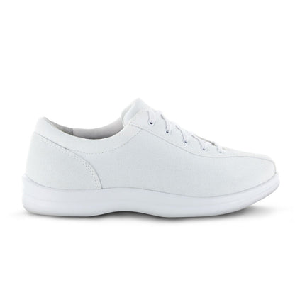 Apexfoot Women's Ellen Casual Shoe - White Canvas- X-Wide (2E)