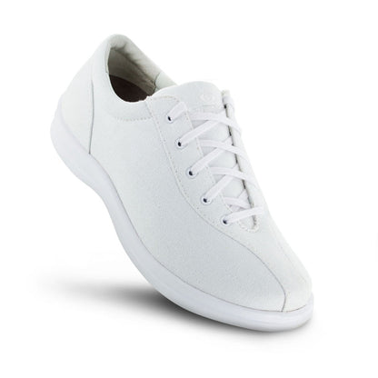 Apexfoot Women's Ellen Casual Shoe - White Canvas- X-Wide (2E)