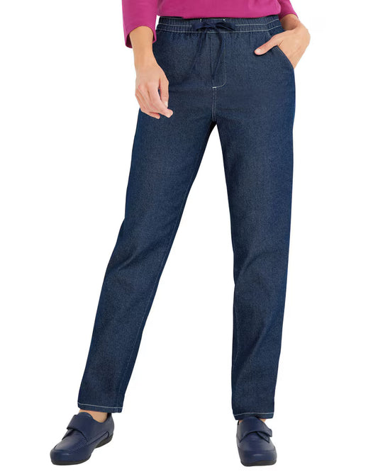 BLAIR Haband Women’s Pull On Stretch Jeans with Flat Elastic Waist - x4