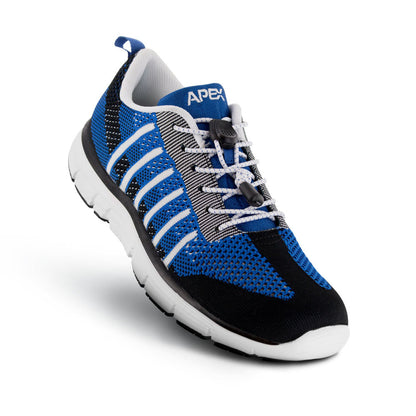 Apexfoot Men's Knit Active Shoe Bolt - Navy - Wide (2E)