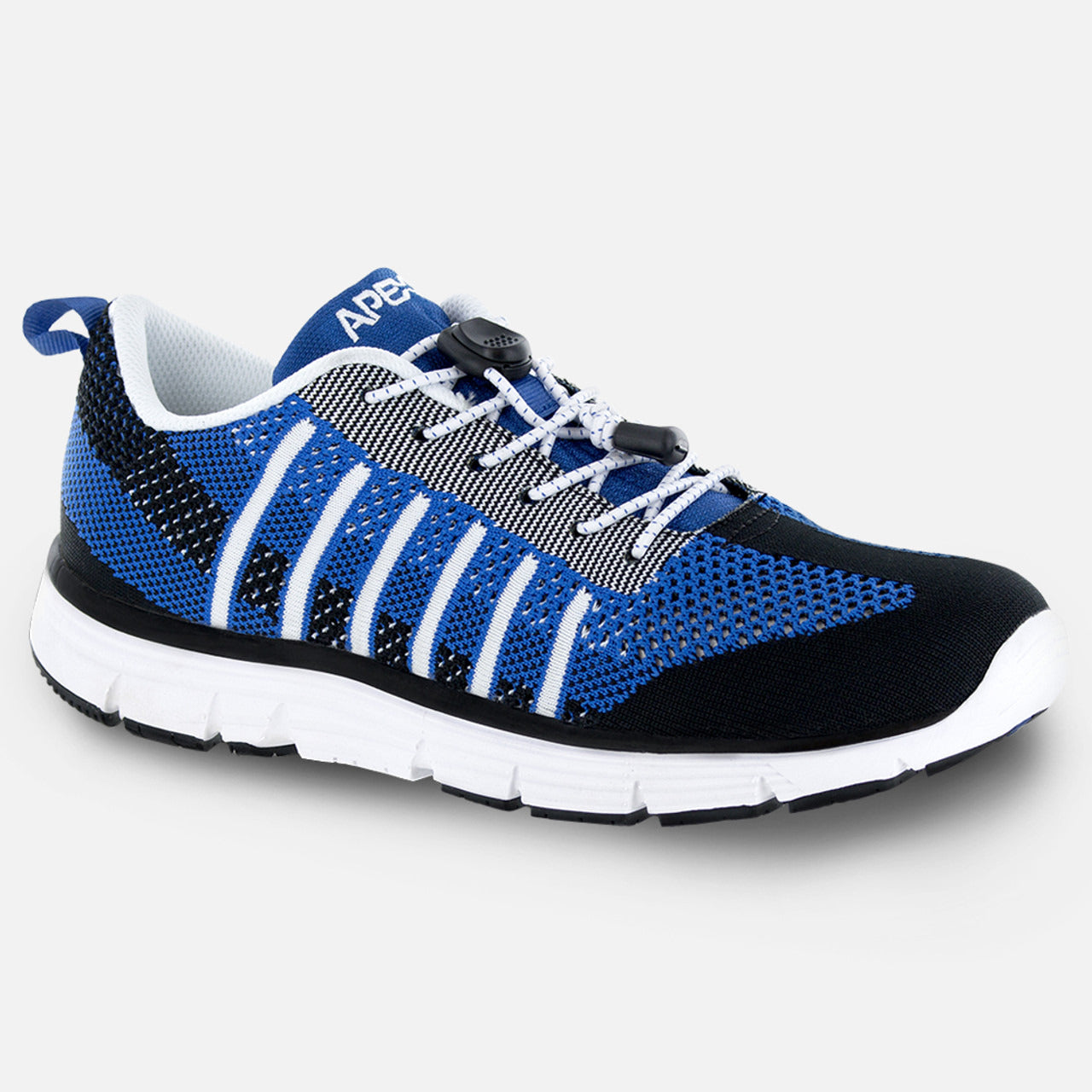 Apexfoot Men's Knit Active Shoe Bolt - Navy - Wide (2E)