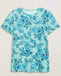 BLAIR Women's Tops Print Short Sleeve Pointelle Henley Top 1 (Misses) - x3