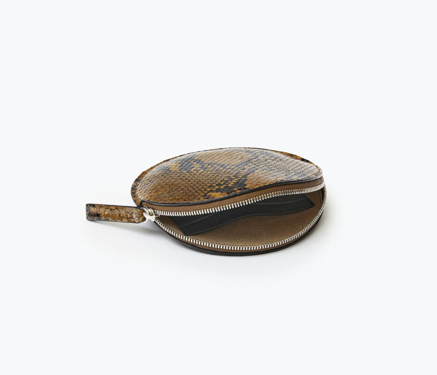 Freda Salvador Ava Circle Cardholder Pouch - Wood Embossed Snake