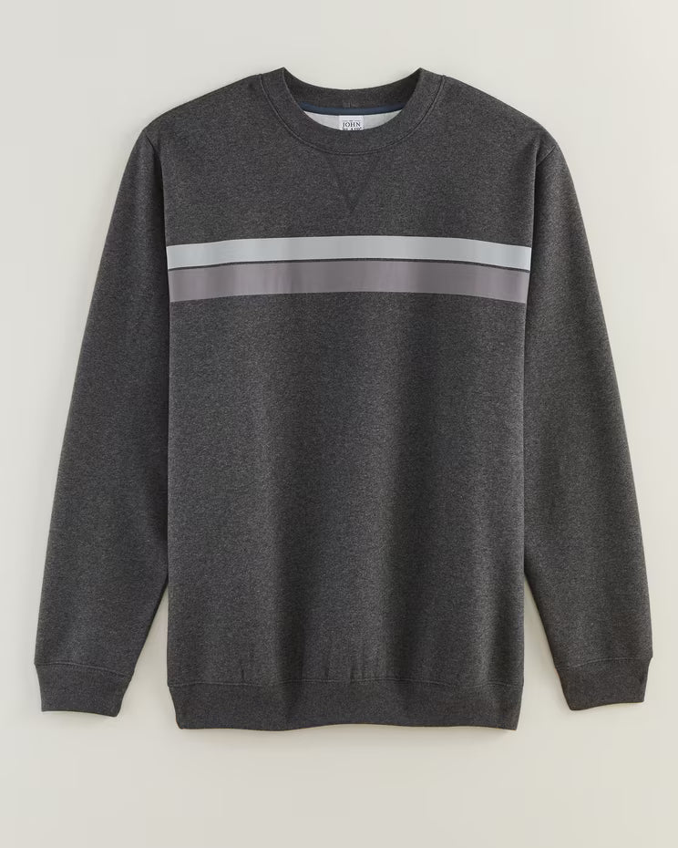 BLAIR John Blair Supreme Fleece Long-Sleeve Stripe Sweatshirt