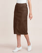 Blair Womens's DenimEase Flat Waist Midi Skirt