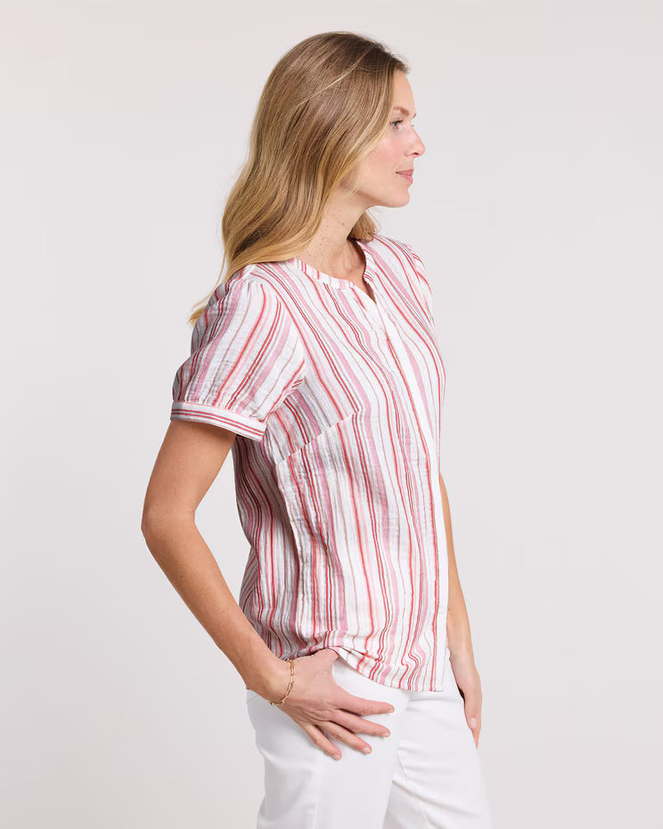 BLAIR Women's Tops Gauze Camp Shirt (Misses) - x3