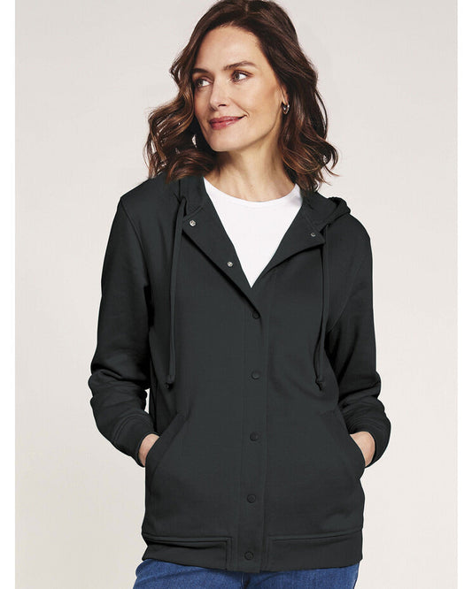 Blair Womens's Hooded Fleece Snap Jacket 1