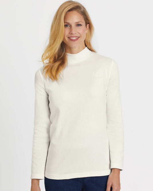 Blair Womens's Essential Knit Long Sleeve Mock Top 2