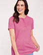 Blair Womens's Short Sleeve Pointelle Henley Top 2