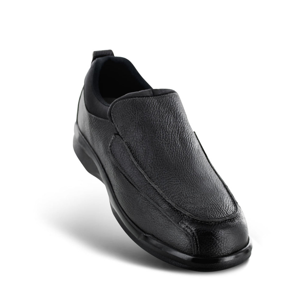 Apexfoot Men's Classic Moc Dress Shoe- Biomechanical - Black - XX-Wide (6E)