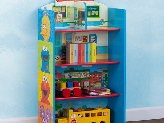 Ashley Furniture Delta Children Sesame Street Wooden Playhouse 4-shelf Bookcase For Kids