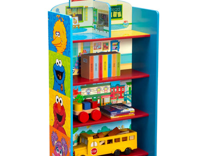 Ashley Furniture Delta Children Sesame Street Wooden Playhouse 4-shelf Bookcase For Kids