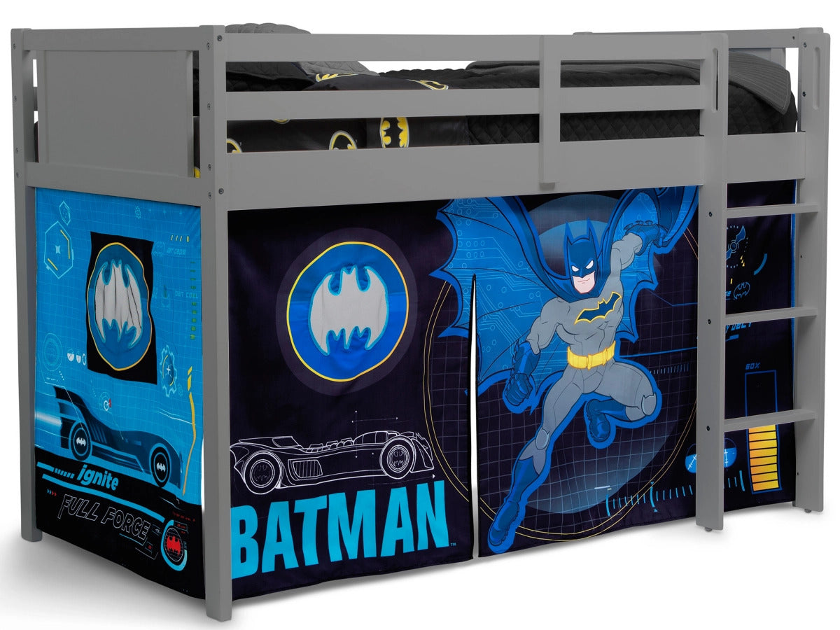 Ashley Furniture Delta Children Batman Loft Bed Tent - Curtain Set For Low Twin Loft Bed (bed Sold Separately)