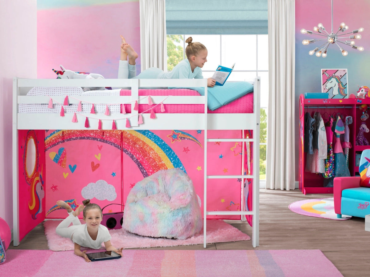 Ashley Furniture Delta Children Jojo Siwa Loft Bed Tent - Curtain Set For Low Twin Loft Bed (bed Sold Separately)