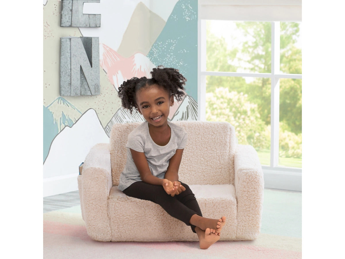 Ashley Furniture Delta Children Cozee Sherpa 2-in-1 Convertible Kids Chair