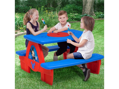 Ashley Furniture Delta Children Disney Mickey Mouse LEGO compatible Picnic Table with Umbrella