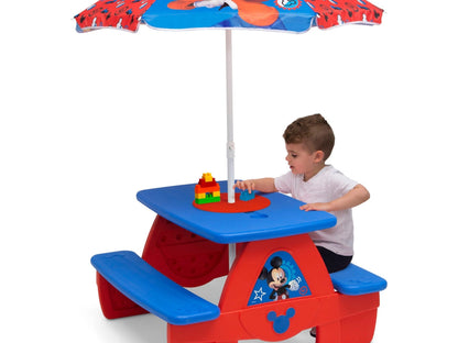 Ashley Furniture Delta Children Disney Mickey Mouse LEGO compatible Picnic Table with Umbrella