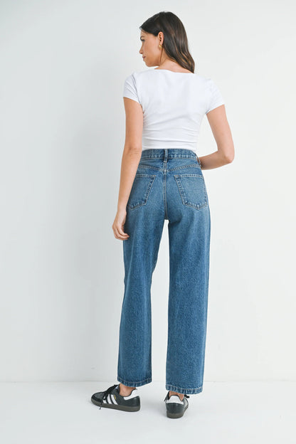 Ruby & Jenna Women's Just Black - Relaxed 90's Straight Jean