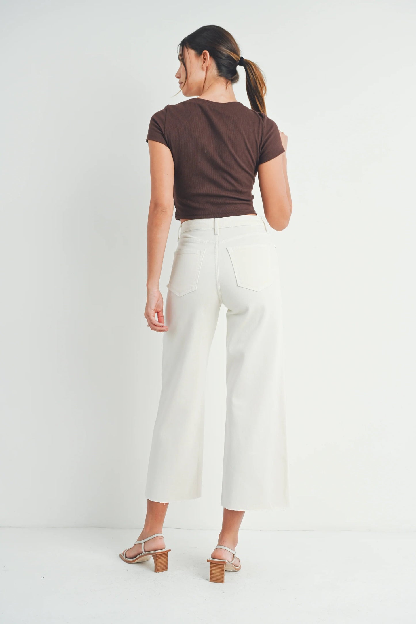 Ruby & Jenna Women's Just Black- Scissor Cut Wide Leg