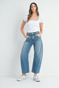 Ruby & Jenna Women's Just Black - Barrel Jean with Seams