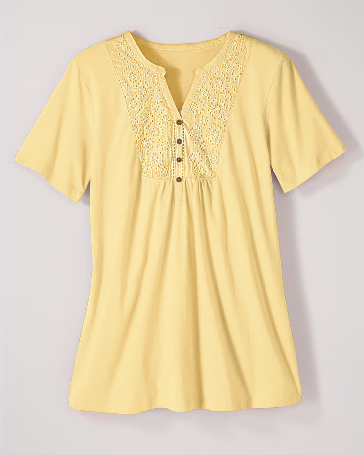 BLAIR Haband Women’s Eyelet Henley Knit Tunic 1 (Petite) - x4